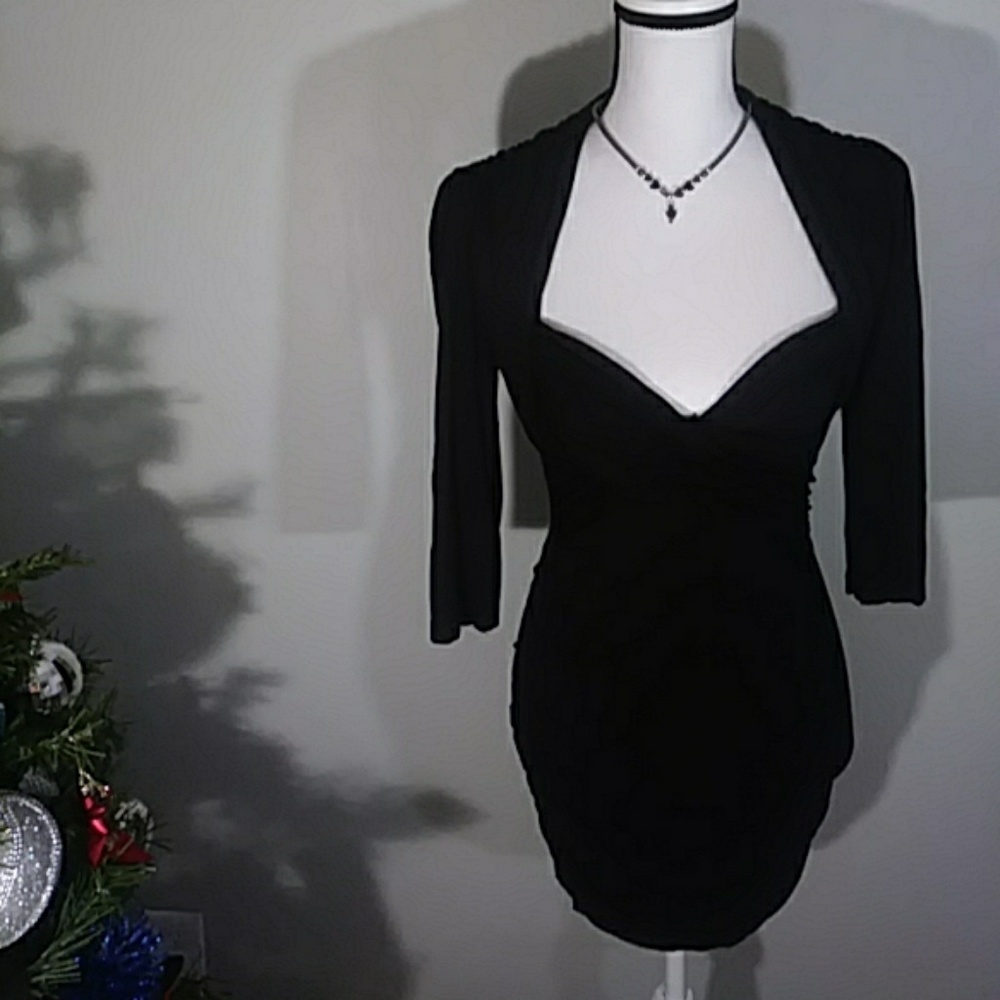 Isabella Oliver Maternity 3/4 Sleeve Black Dress 2